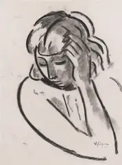 Studiu by Vasile Grigore, cărbune pe hârtie, sold Jan 2022