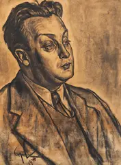 George Löwendal, Portret, 1946, cărbune pe hârtie