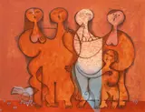 Muzicanți by Samy Briss, cromolitografie, sold Jan 2022