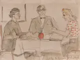 Theodor Pallady, Entre la Brune et la Blonde, acuarelă și creion pe hârtie