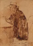 Theodor Pallady, Boierul din Hoisești (Eugen Ghika-Budești), 1900, tuș și laviu pe hârtie