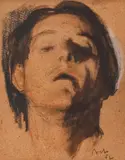 Corneliu Baba, Autoportret, 1952, creion, laviu și accente de creioane cerate pe hârtie