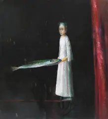 Ștefan Câlția, Vânzătorul de pește, 2011, ulei pe pânză