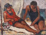 Ștefan Dimitrescu, Pe plaja din Mangalia, cca. 1930, ulei pe pânză