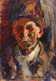 Chip de țăran by Rudolf Schweitzer–Cumpăna, ulei pe carton, sold Dec 2021