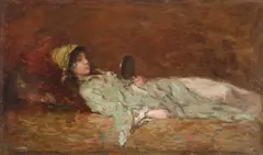 Nicolae Grigorescu, Fata cu oglindă, cca. 1885-1890, ulei pe pânză
