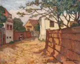 Ștefan Dimitrescu, Confidențe (Țărănci din Ghelar), cca. 1921, ulei pe carton