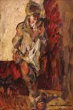 Vânzător de ziare by Rudolf Schweitzer–Cumpăna, ulei pe carton, offered Dec 2021