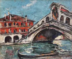 Gheorghe Petrașcu, Veneţia (Ponte Rialto), cca. 1926-1928, ulei pe pânză