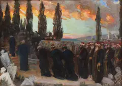 Pericle Capidan, Procesiune la Salonic, 1903, ulei pe carton