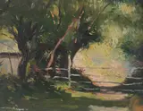 Sabin Popp, Pârâul din fundul curții, ulei pe carton
