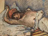 Lucreția by Gheorghe Petrașcu, cca. 1925, guașă și tuș pe hârtie, sold Nov 2021