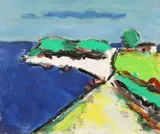 Faleză la 2 Mai by Ion Pacea, ulei pe carton, sold Nov 2021