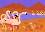 Ana Tn Bănică, Pierdut în Atacama, 2020, guașă pe hârtie