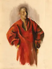 Cornel Antonescu, Maestrul, 1982, creioane cerate, cărbune și guașă pe hârtie
