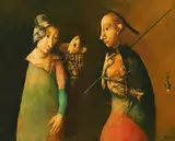 Georges Mazilu, Les poissonniers, acrilic pe pânză