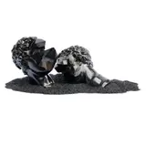 Liviu Epuraș, În căutarea Dafnei, 2021, spray pe ipsos, quartz fumuriu (obsidian), granule de baiț