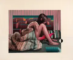 Indoor Excitement by Victor Fota, 2019, ulei pe pânză, sold Nov 2021