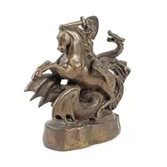 Sfântul Gheorghe omorând balaurul by Ion Irimescu, 1945, bronz, sold Nov 2021