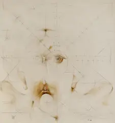 Arhanghelul Mihail by Sorin Dumitrescu, 1992, acuarelă și creion pe hârtie, sold Nov 2021