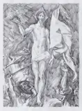 Ciprian Mureşan, Study (after El Greco), creion pe hârtie