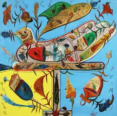 Pasărea by Ștefan Pelmuș, 2011, ulei pe pânză, sold Nov 2021