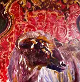 Gheorghe Fikl, Berbec (seria Gentle Animals), 2021, ulei pe pânză
