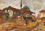 Turci la Turtucaia by Rudolf Schweitzer–Cumpăna, ulei pe carton, sold Oct 2021
