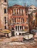 Veneția by Gheorghe Petrașcu, 1934, ulei pe lemn, offered Oct 2021