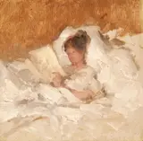 Lectură by Nicolae Grigorescu, ulei pe pânză lipită pe carton, sold Oct 2021