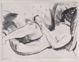 Iosif Iser, Nud citind, 1930, gravură cu acul