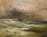 Eugen Voinescu, Înfruntând valurile, ulei pe pânză