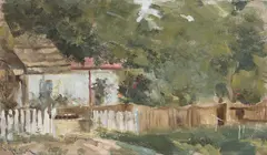 Dimitrie Mihăilescu, Casa bunicilor, ulei pe carton