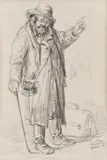 Constantin Jiquidi, Evreul călător, 1891, creion pe hârtie