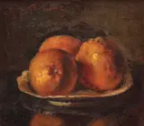 Natură statică cu portocale by Octav Băncilă, ulei pe pânză, sold Oct 2021