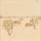 Peisaj de iarnă by Constantin Piliuță, ulei pe pânză, sold Oct 2021