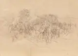 Nicolae Grigorescu, Ghiocel/Studiu pentru Nuntă Țărănească, 1890-1895, creion pe hârtie
