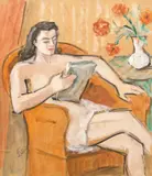 Lectură by Theodor Pallady, ulei pe carton, sold Oct 2021