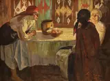Nicolae Enea, Țărăncuțe în interior, 1927, ulei pe pânză