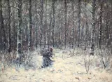 Cornel Raţiu, Culegătoarea de vreascuri, 1919, ulei pe lemn