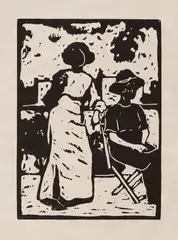 Arthur Segal, Două doamne, 1912, xilogravură