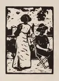Arthur Segal, Două doamne, 1912, xilogravură
