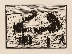 Arthur Segal, Marșul, 1912, xilogravură