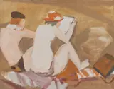 La plajă by Ion Popescu Negreni, ulei pe pânză lipită pe carton, offered Oct 2021