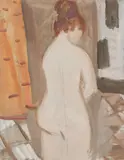 După baie by Ion Popescu Negreni, ulei pe carton, offered Oct 2021
