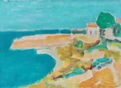 Golf la 2 mai by Ion Pacea, ulei pe pânză lipită pe carton, sold Oct 2021