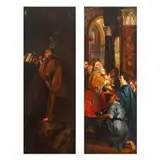 Manieră Peter Paul Rubens, Diptic ”Coborârea de pe cruce”, format din scenele: Întâmpinarea Domnului; Sfântul Ieronim, ulei pe lemn