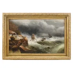 Francesco Franchetti, Furtună pe mare, ulei pe pânză