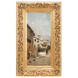 Scenă italiană by prima jumătate a sec. Xx Școală Italiană, ulei pe pânză, sold Sep 2021