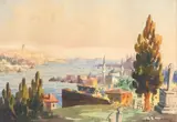 Ahmet Talat Emin, Cornul de Aur, acuarelă pe hârtie